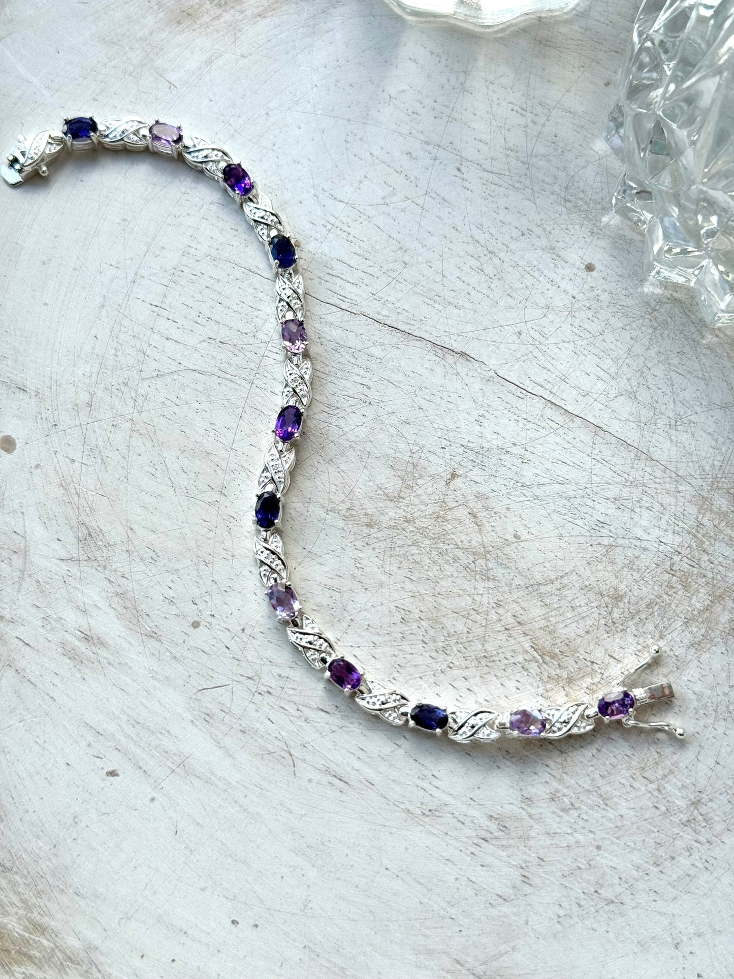 Amethyst & Iolite Silver Tennis Bracelet