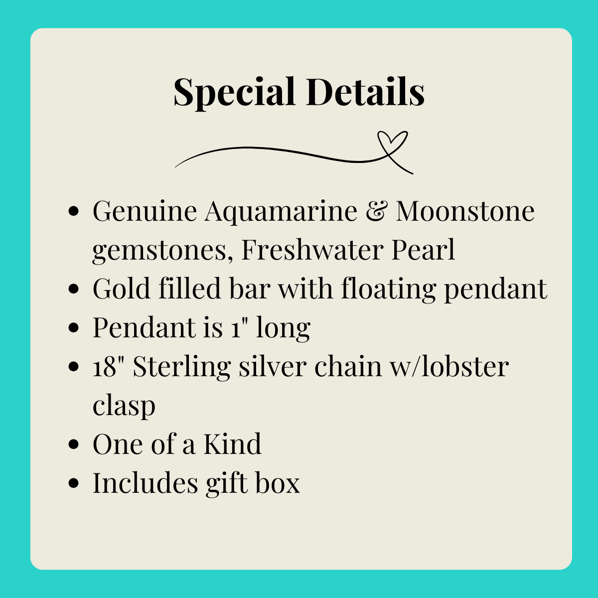 Aquamarine & Moonstone Silver & Gold Necklace