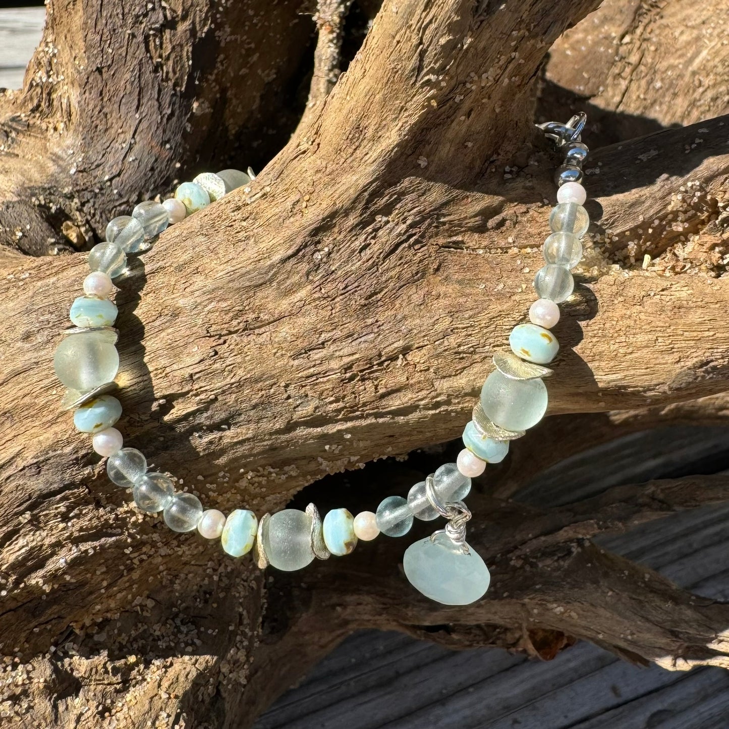 Aquamarine Drop Bracelet