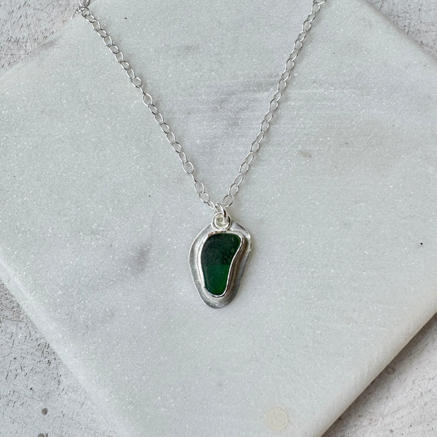Green Seaham Sea Glass Necklace