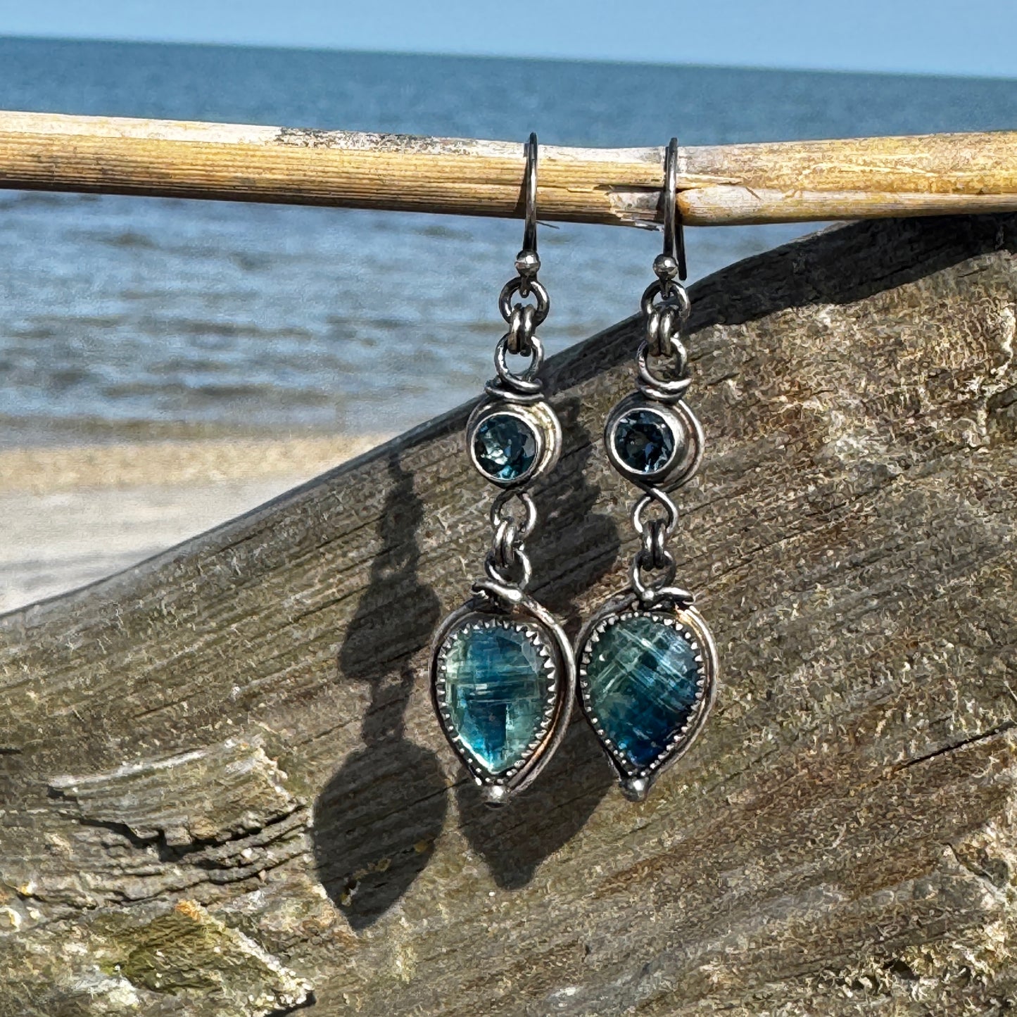 Bi-color Kyanite & Blue Topaz Earrings