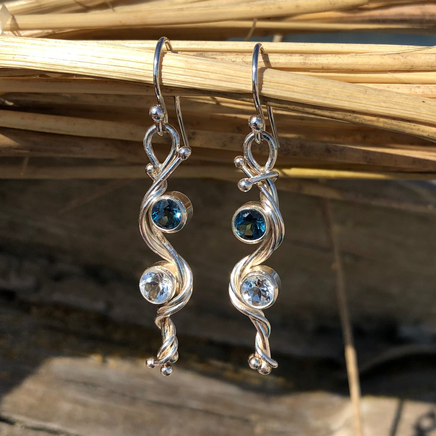 London Blue & White Topaz River Earrings