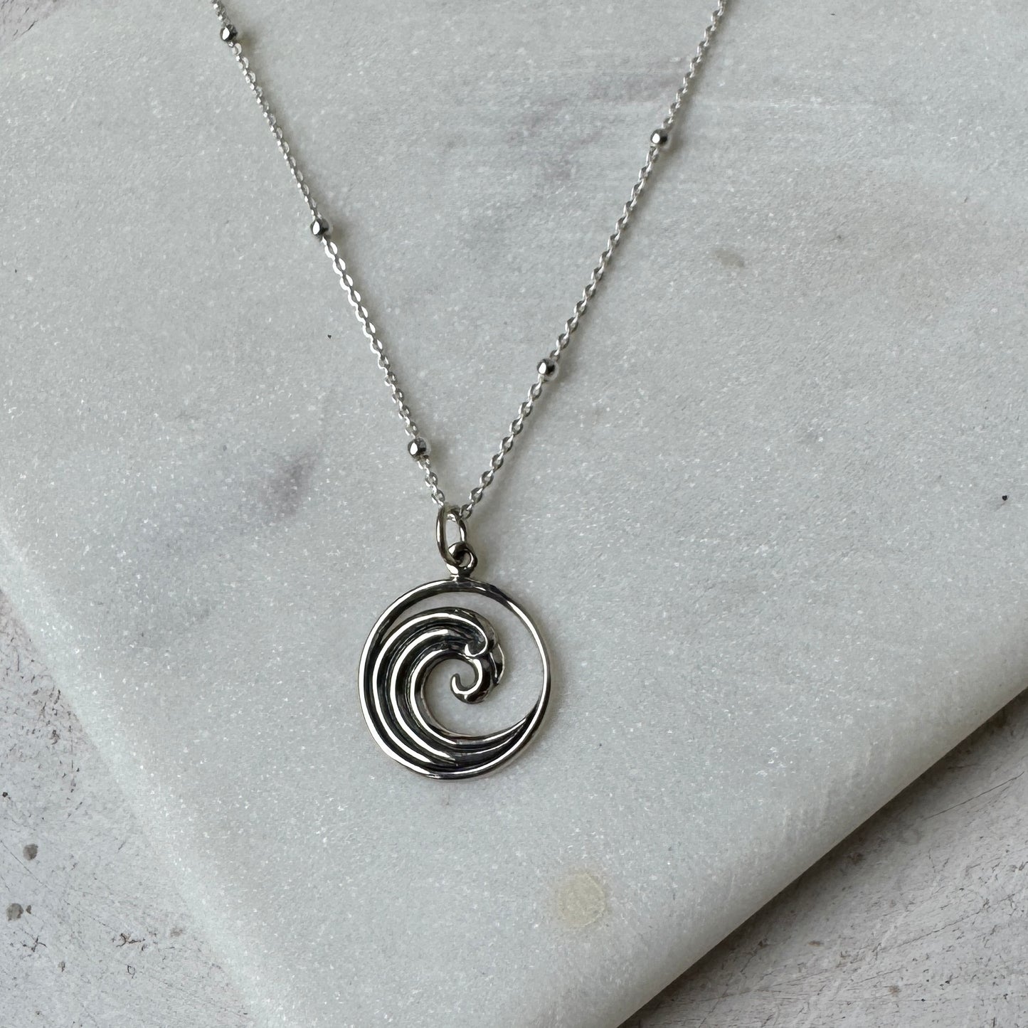 Silver Open Waves Necklace