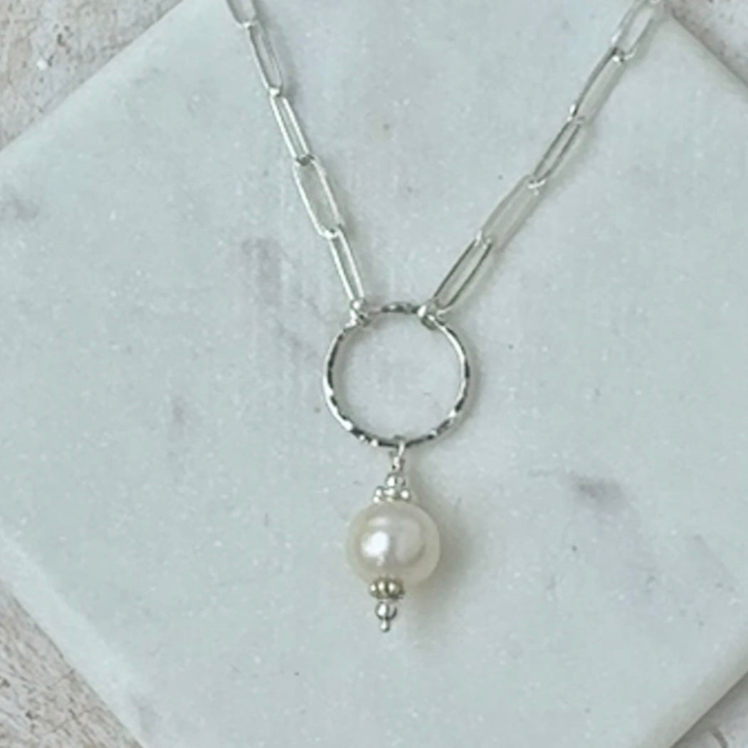 Pearl Paperclip Necklace