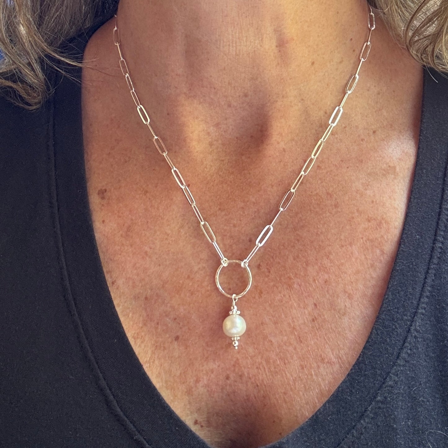 Pearl Paperclip Necklace