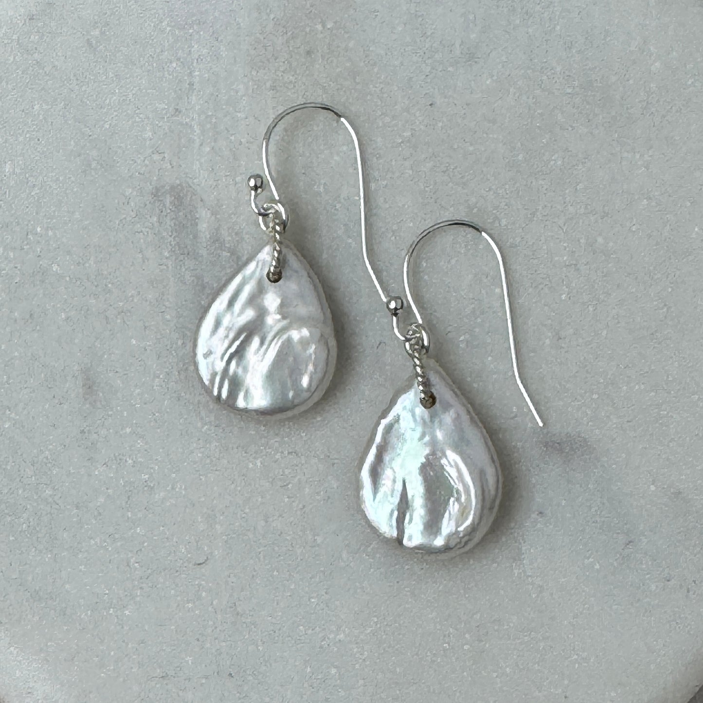 Teardrop Coin Pearl Earrings