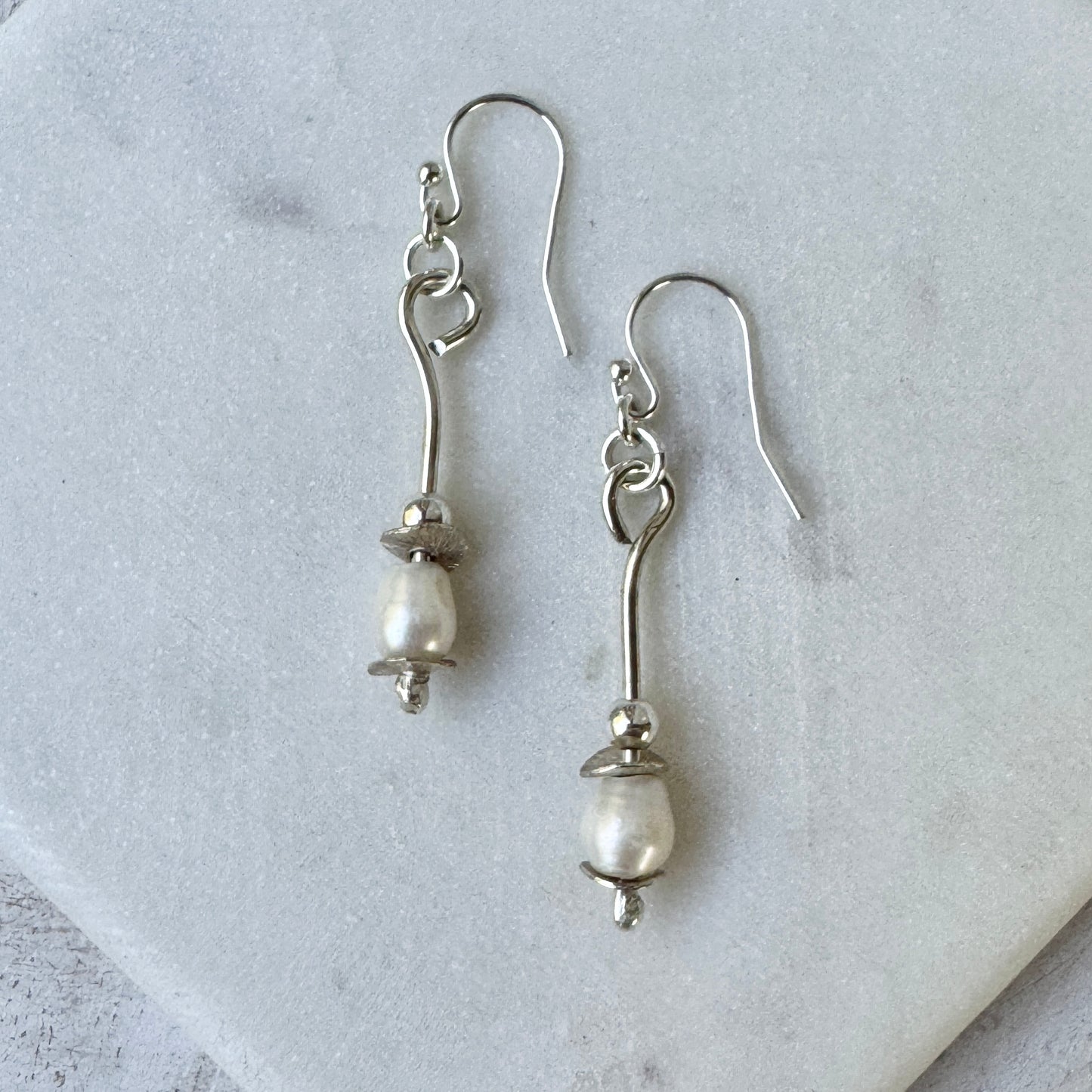 Pearl & Silver Earrings