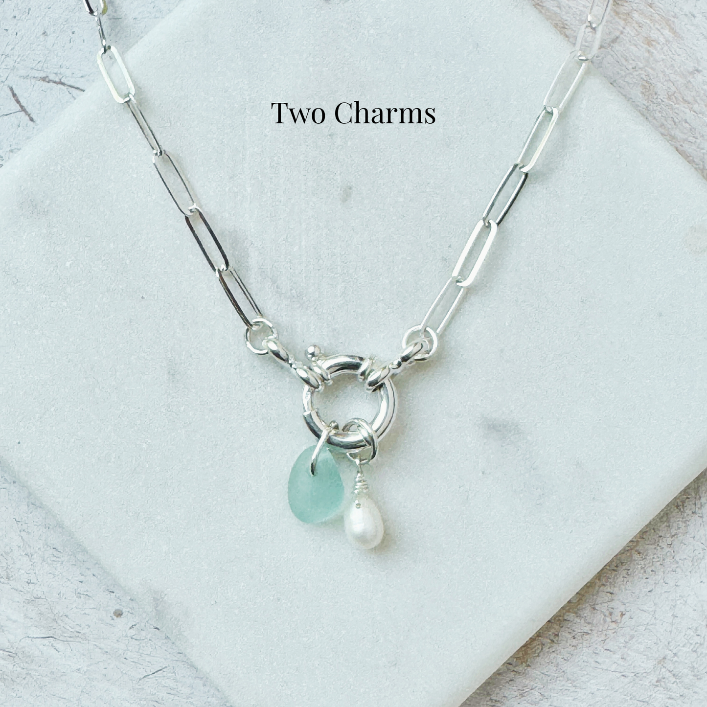 Mariners Sterling Silver Necklace with Paperclip Chain