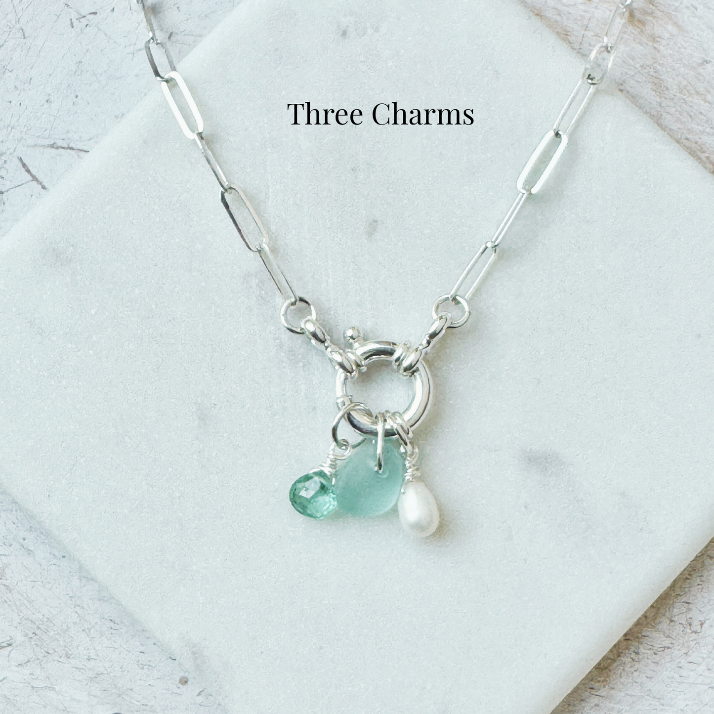 Mariners Sterling Silver Necklace with Paperclip Chain