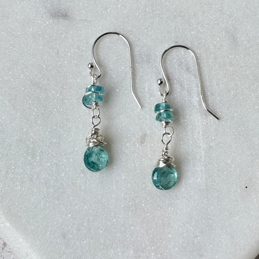 Pariba Blue Apatite Teardrop Earrings