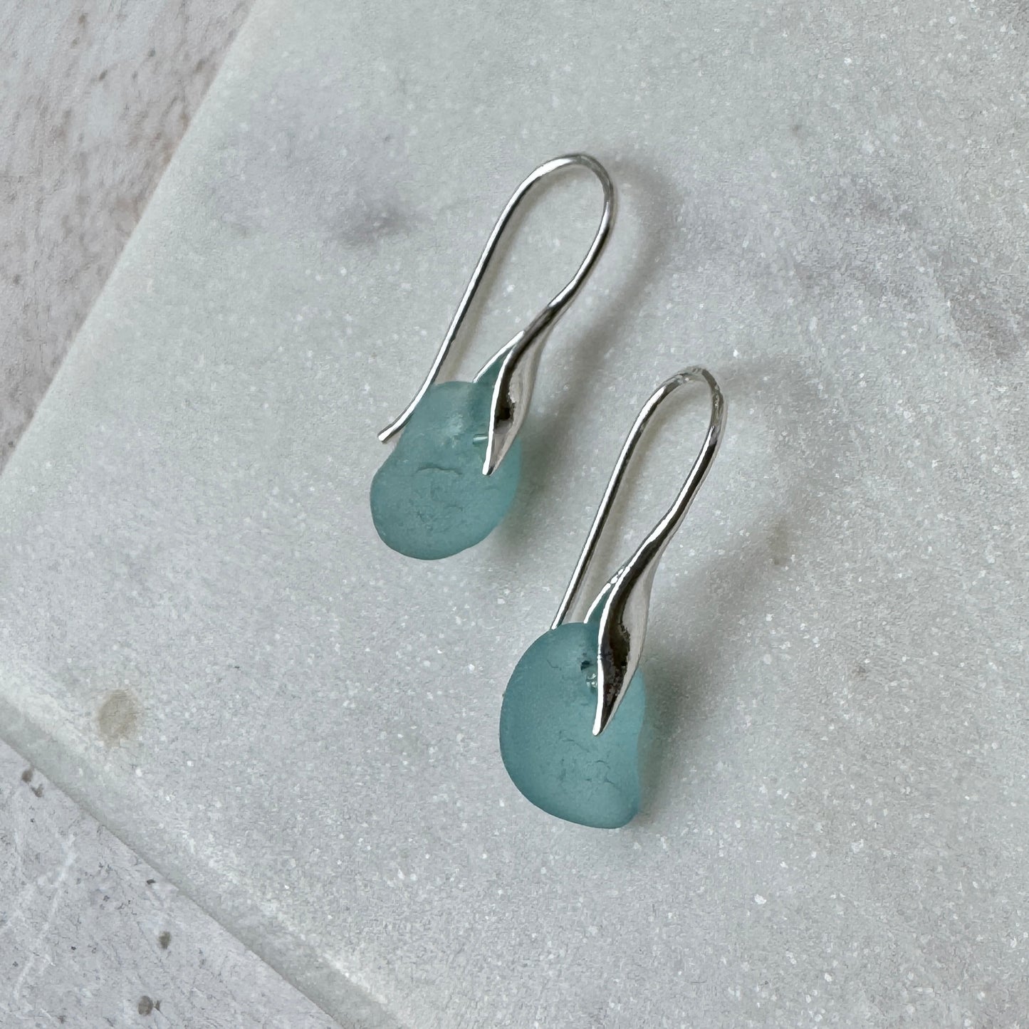 Natural Sea Glass Feather Set Earrings- 6 colors