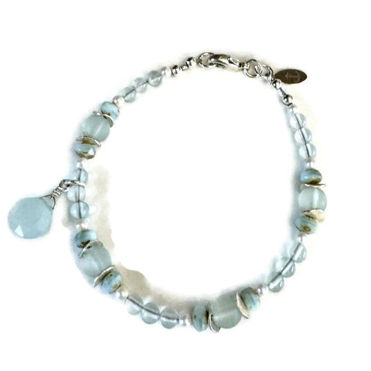 Aquamarine Drop Bracelet