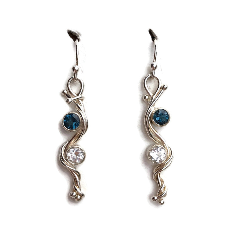 London Blue & White Topaz River Earrings
