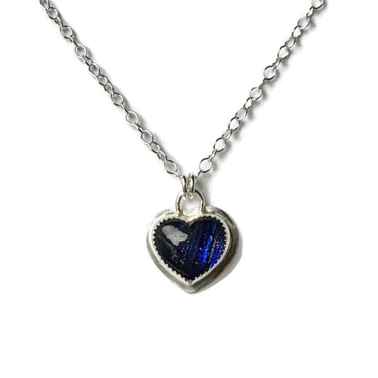 Blue Goldstone Heart Necklace