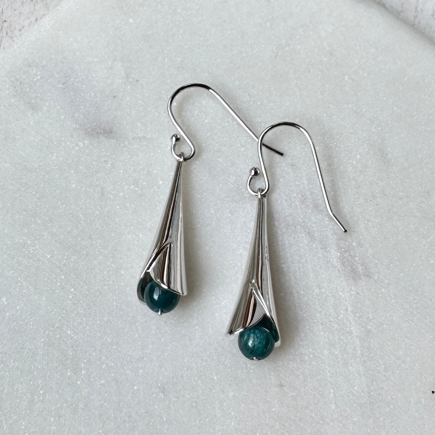 Blue Kyanite Tulip Cup Earrings