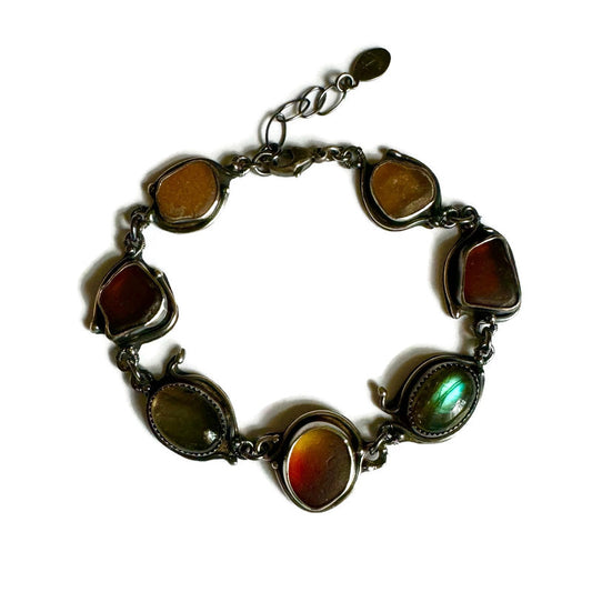 Labradorite & Sea Glass Bracelet