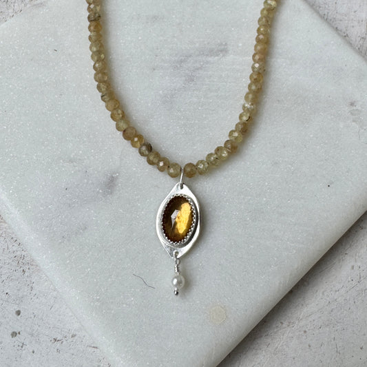 Citrine & Golden Topaz Gemstone Necklace