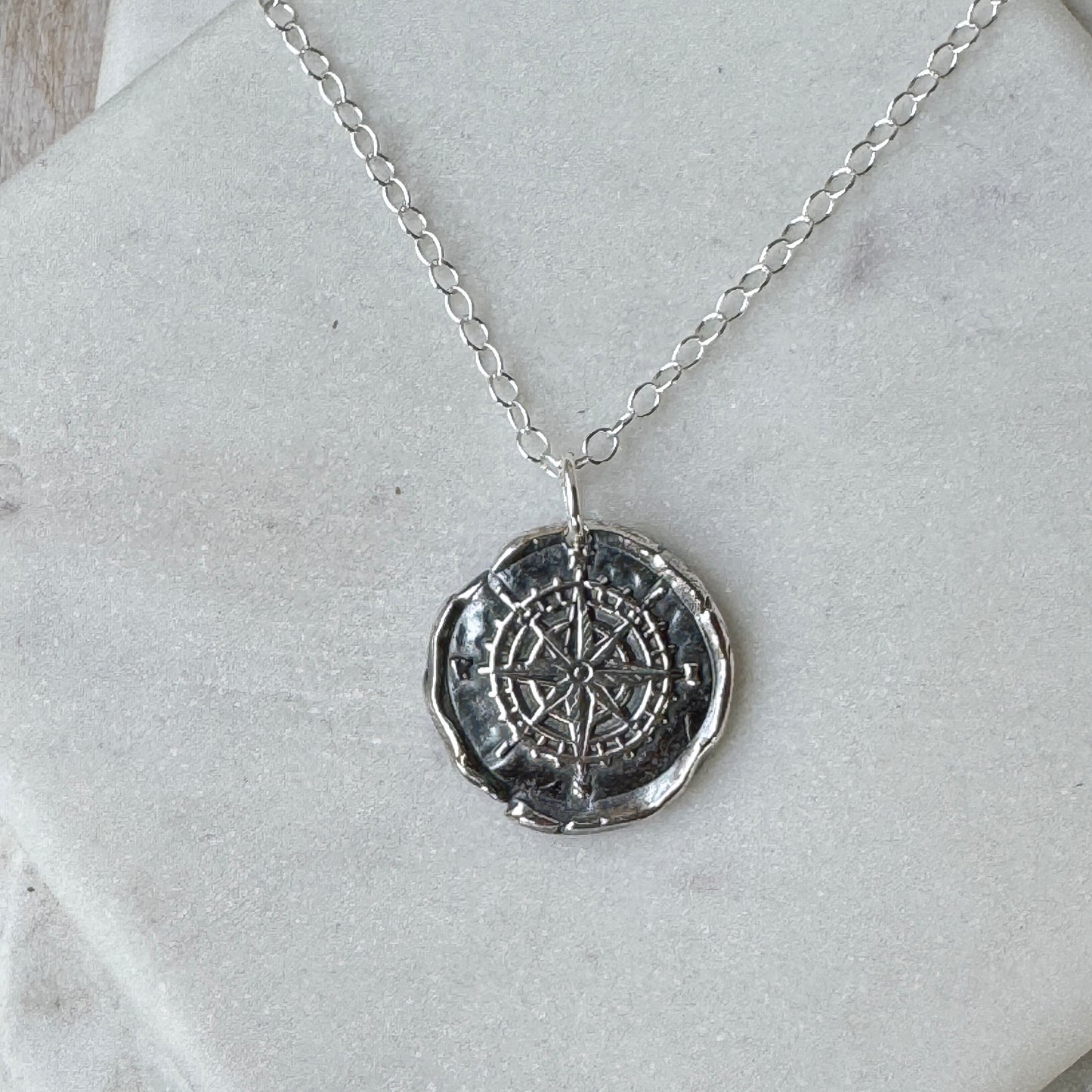 Compass Rose Wax Seal Necklace