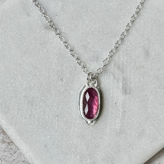Dark Pink Sapphire Necklace
