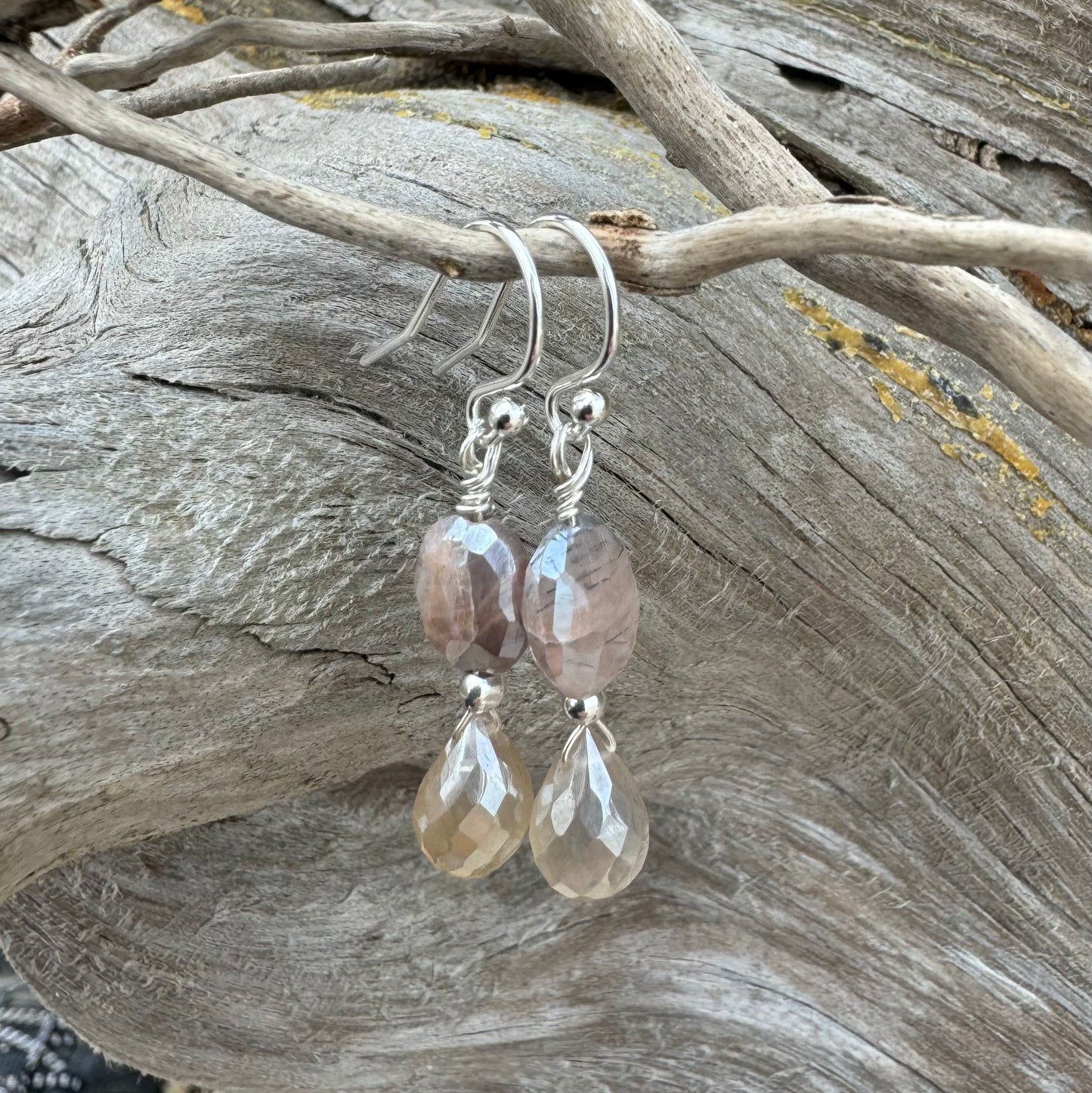 Champagne Moonstone Earrings