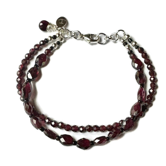 Garnet Double Strand Bracelet