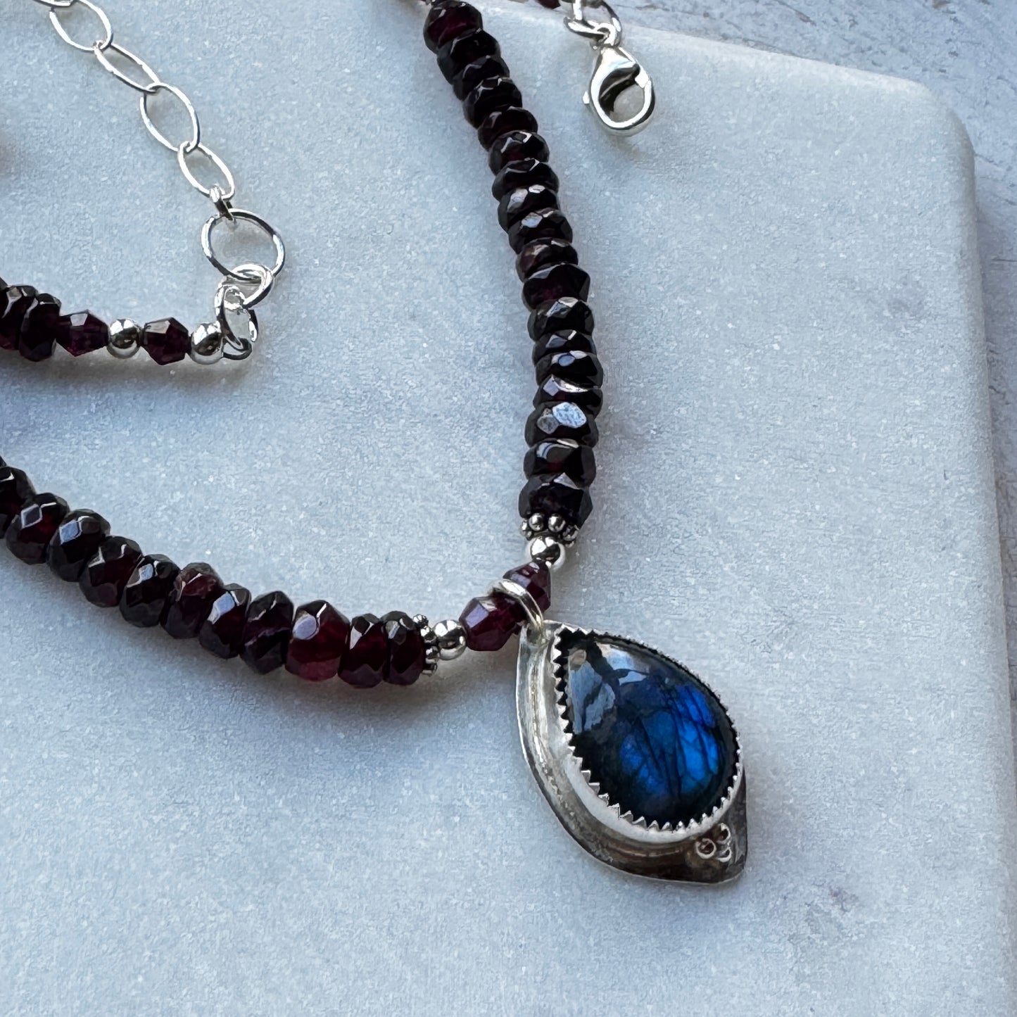 Garnet & Labradorite Necklace