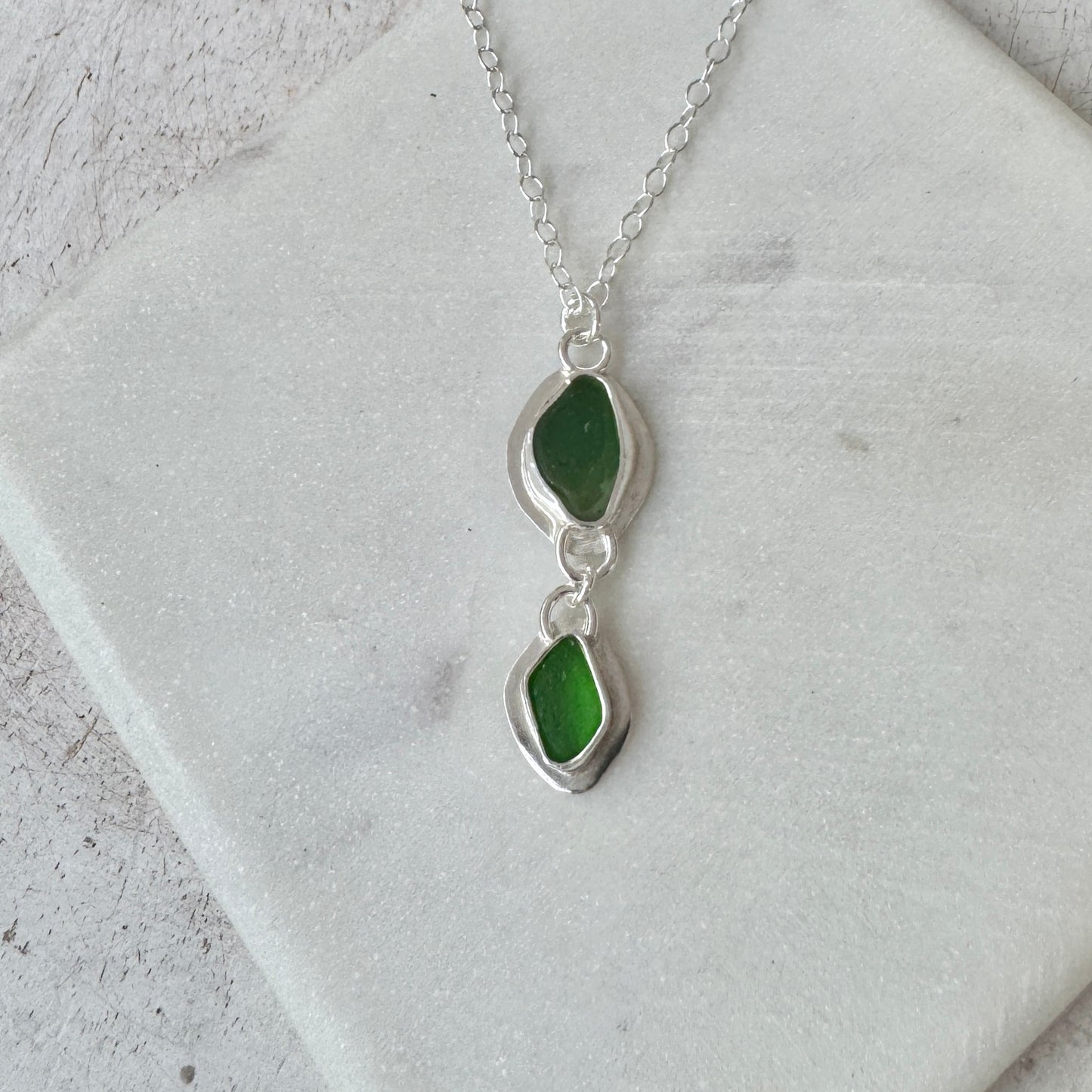 Seaham Green & Kelly Green Sea Glass Necklace