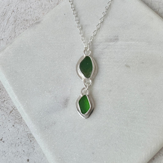Seaham Green & Kelly Green Sea Glass Necklace