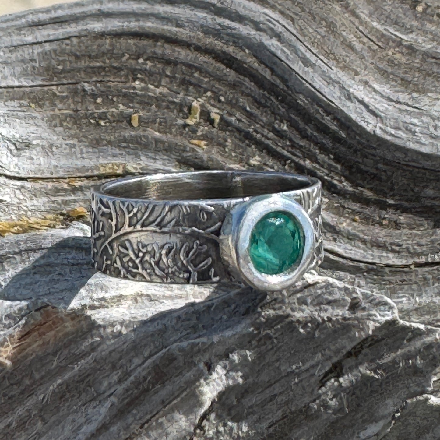 Green Stone Coral Reef Ring