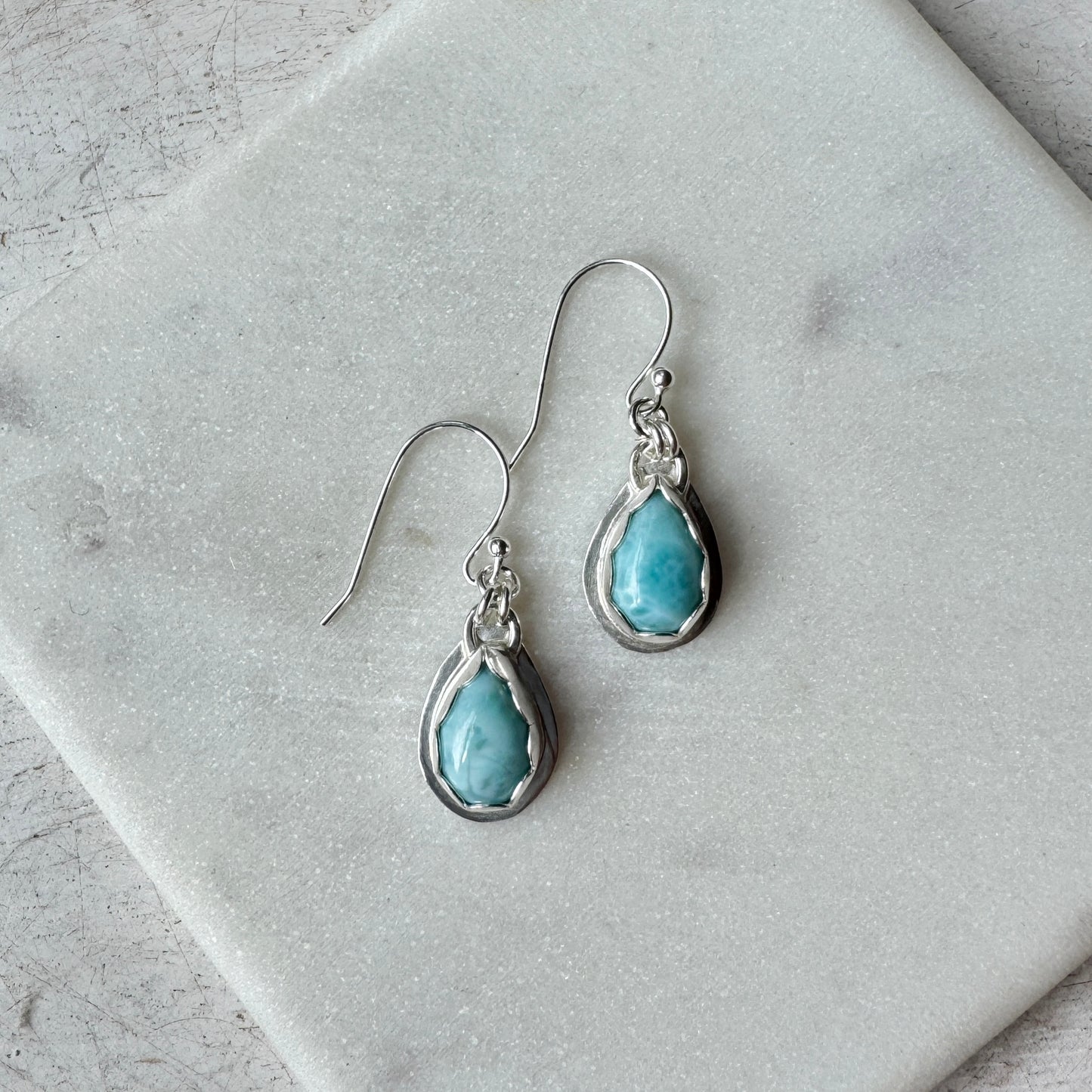 Caribbean Larimar Gemstone Everyday Earrings