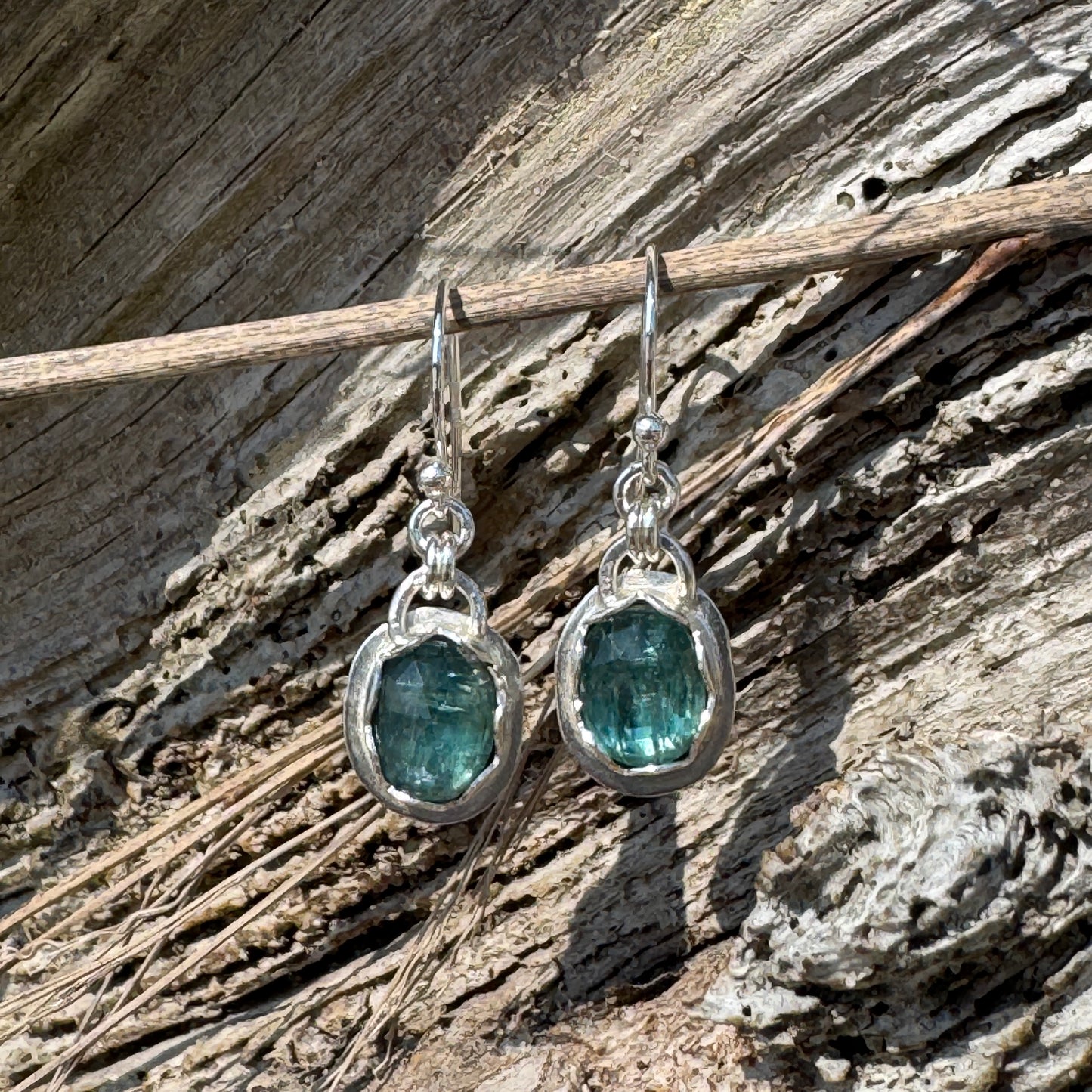 Emerald Green Kyanite Gemstone Everyday Earrings
