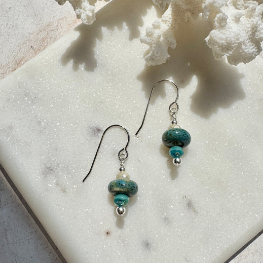 Blue Pottery Earrings