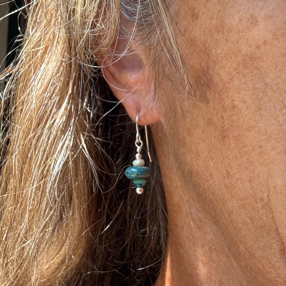 Blue Pottery Earrings