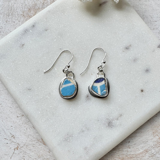 Blue & White Sea Tile Earrings