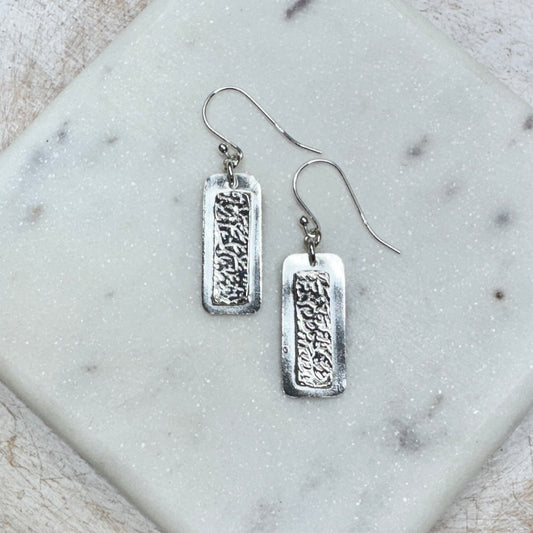 Coral Bar Silver Earrings