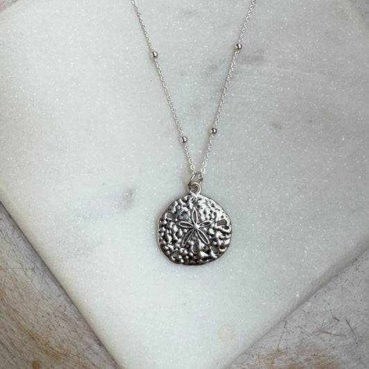 Silver Sand Dollar Necklace