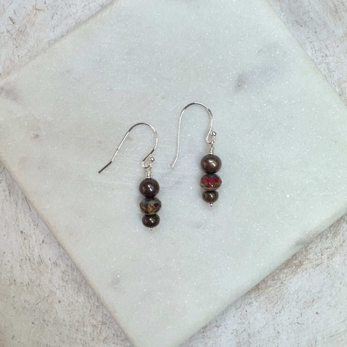 Brown Freshwater Pearl Earrings