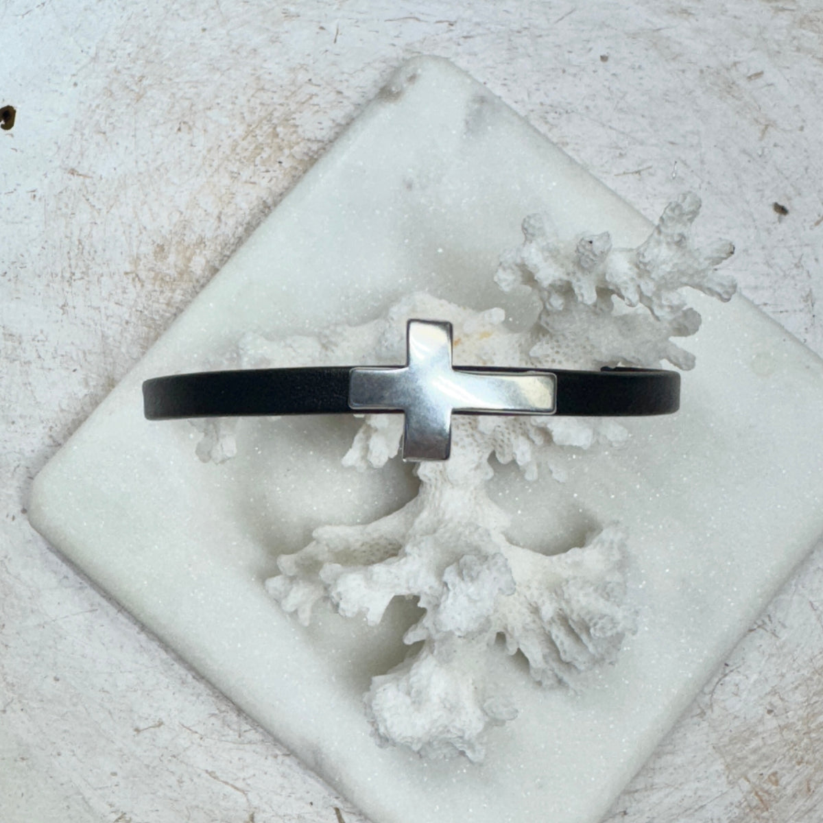 Cross Thin Leather Bracelet