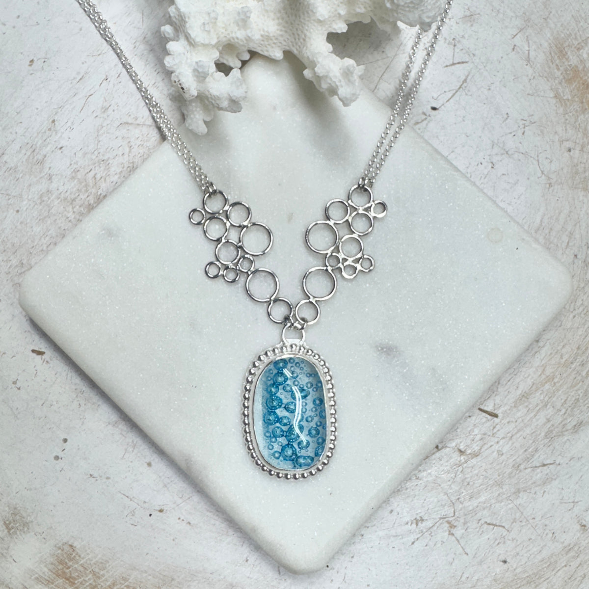 Bubbles Up Silver Necklace