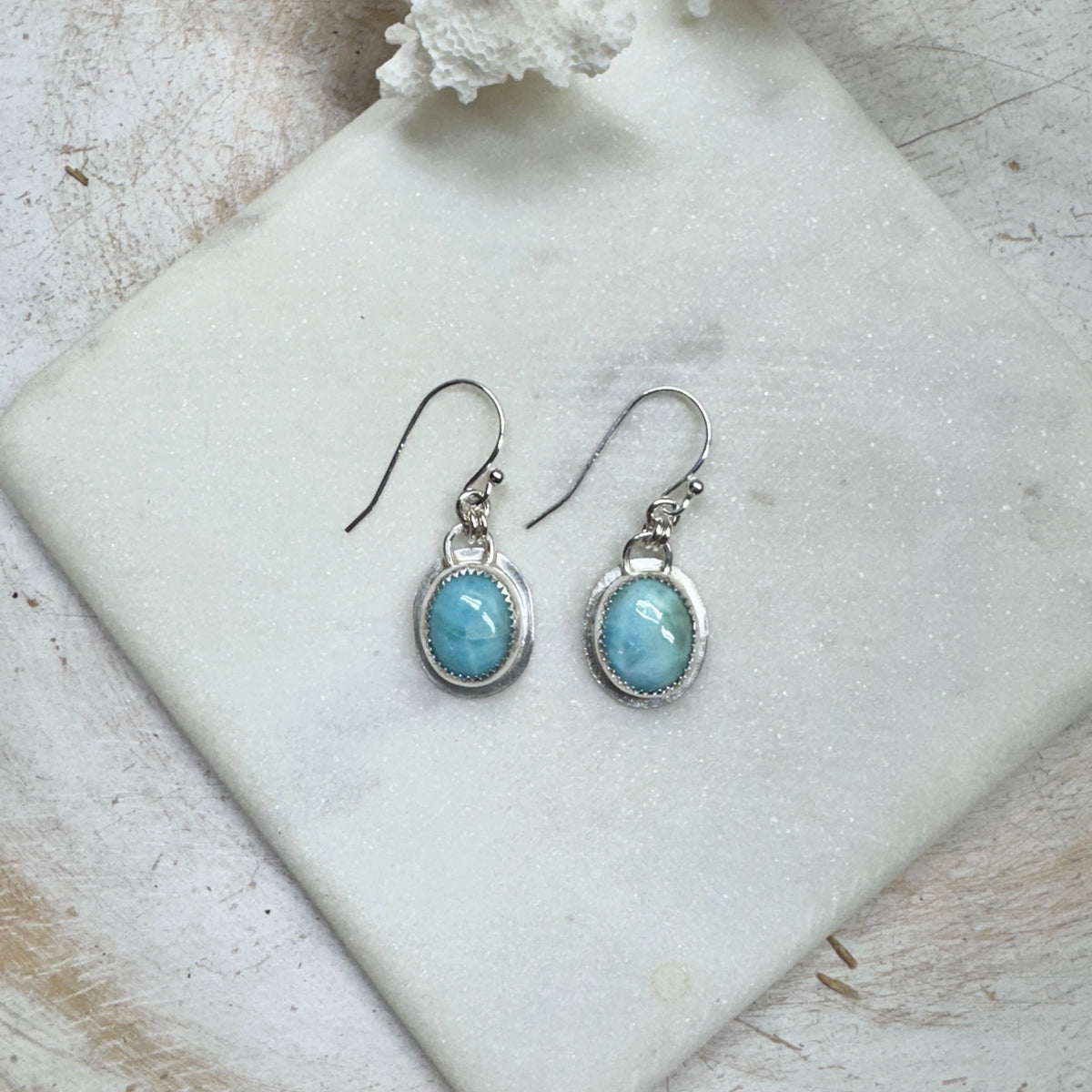 Larimar Oval Earrings