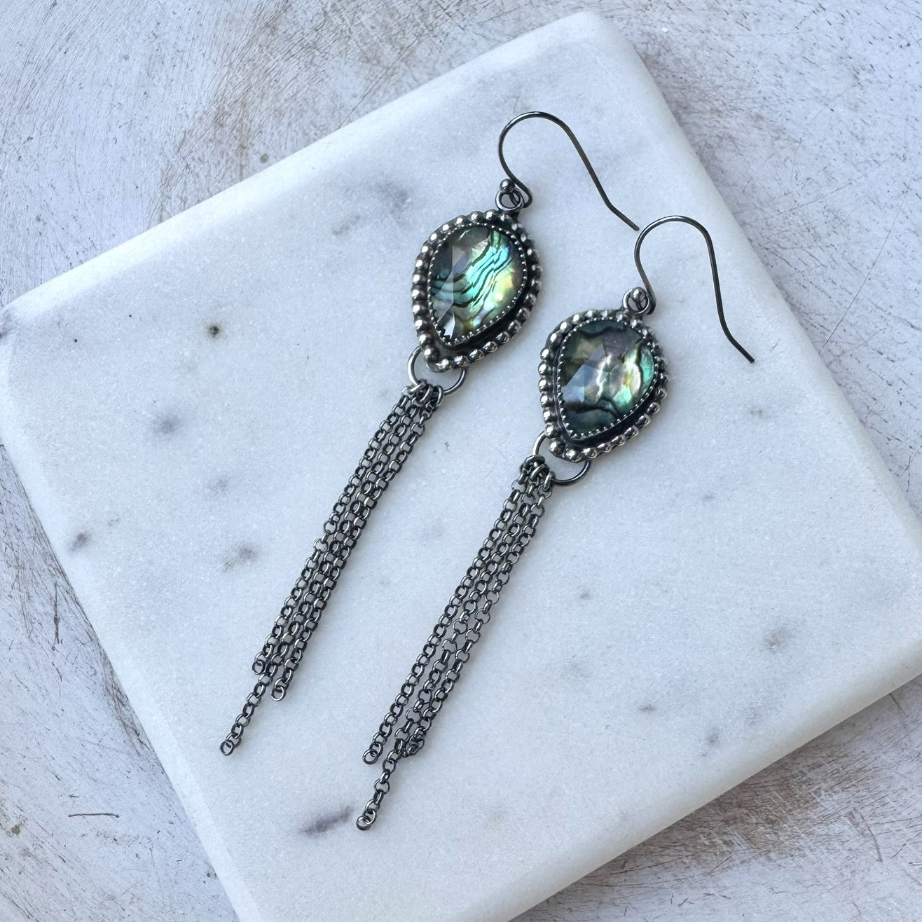 Abalone Chain Earrings