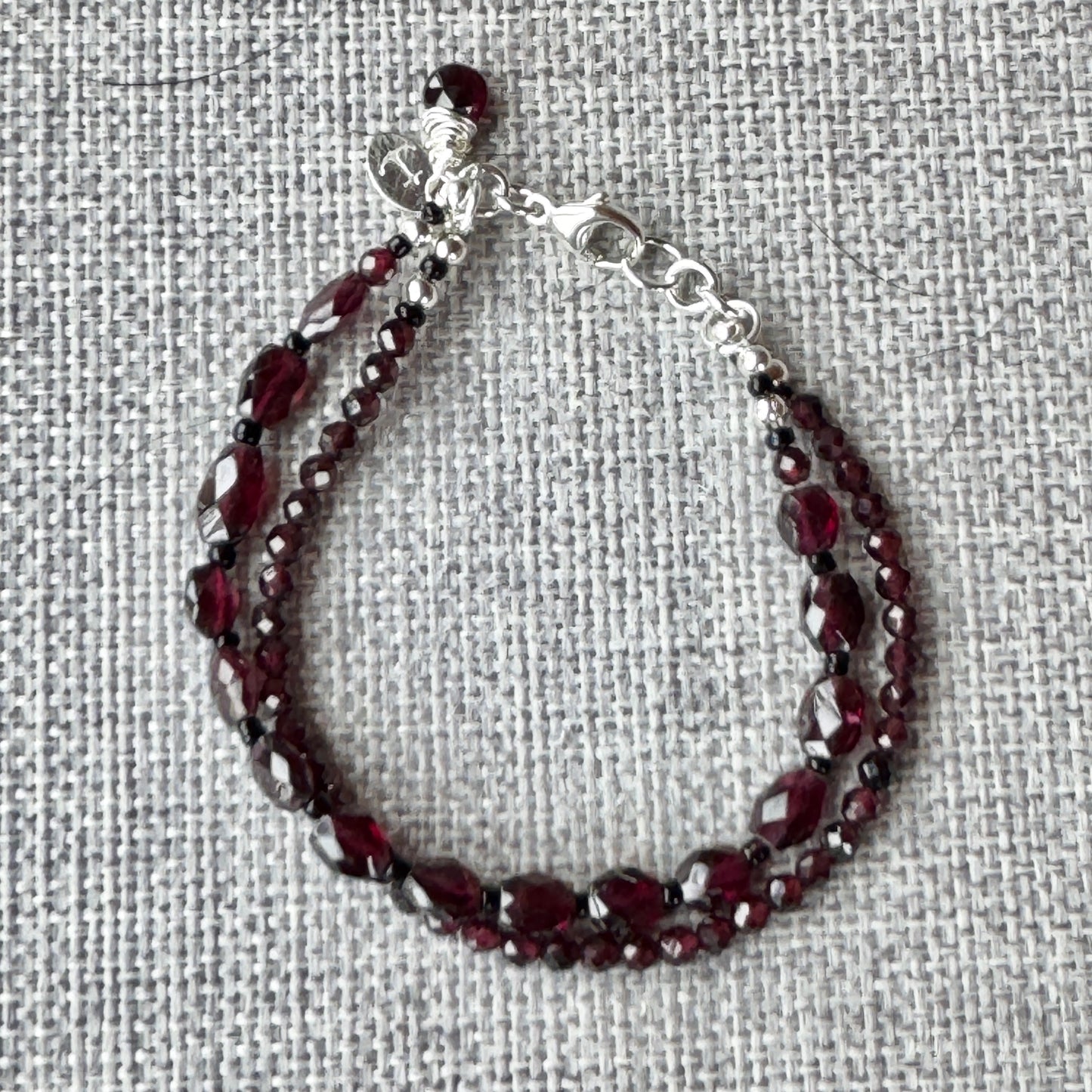 Garnet Double Strand Bracelet