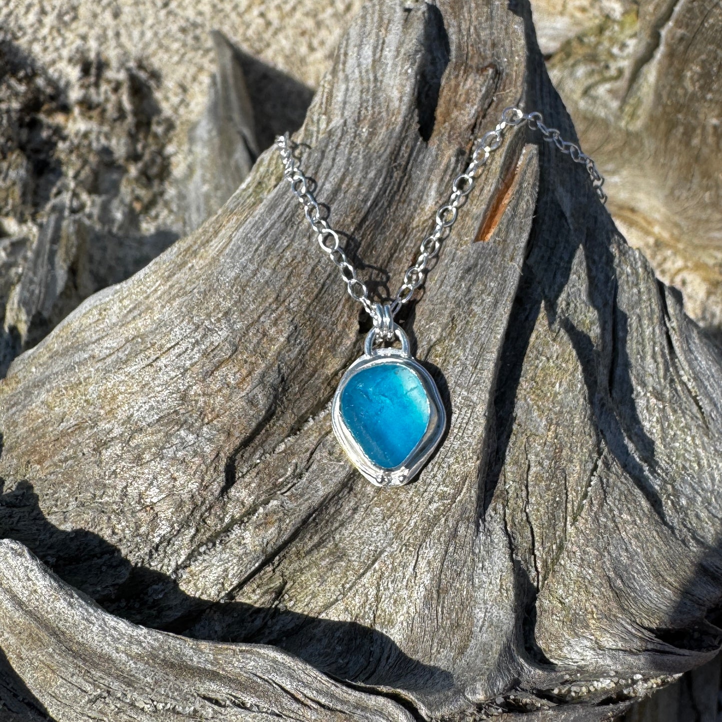 Teal Seaham Sea Glass Necklace
