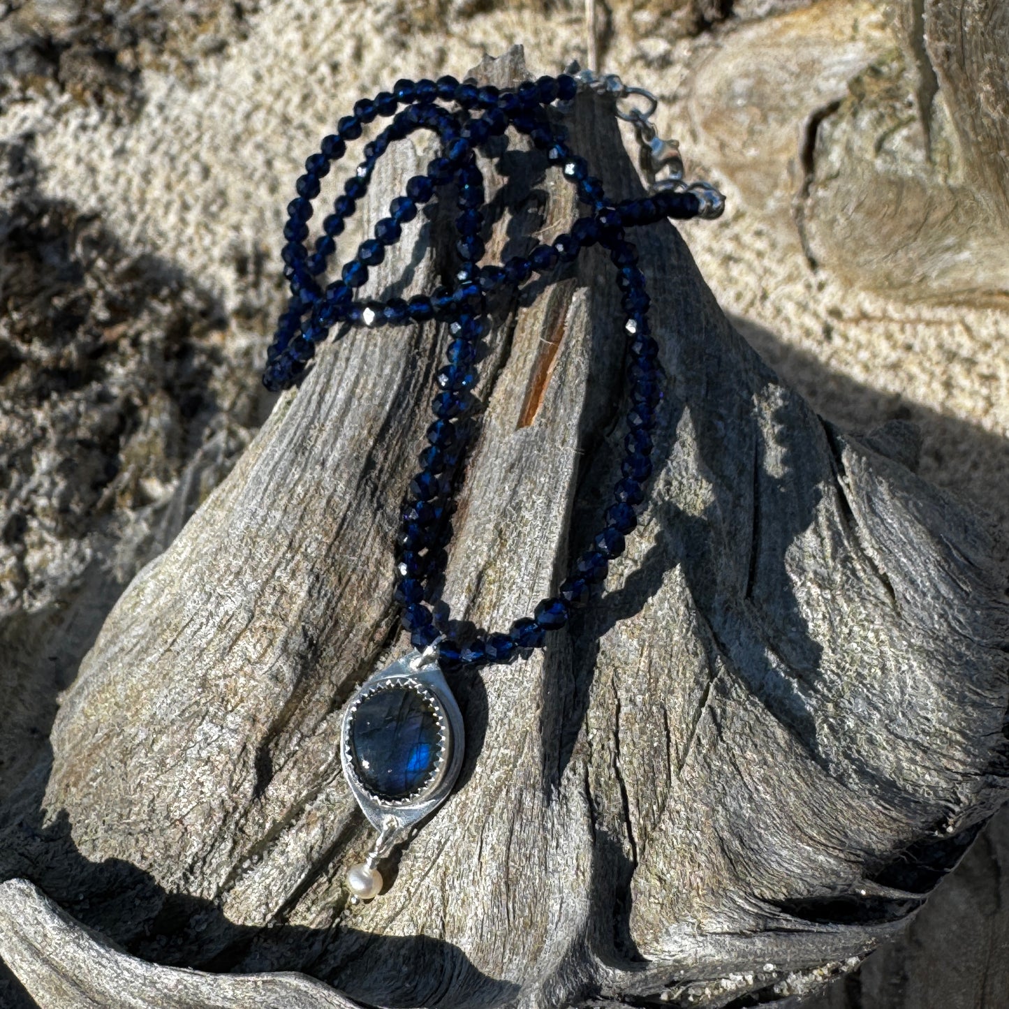 Blue Flash Labradorite Gemstone Necklace