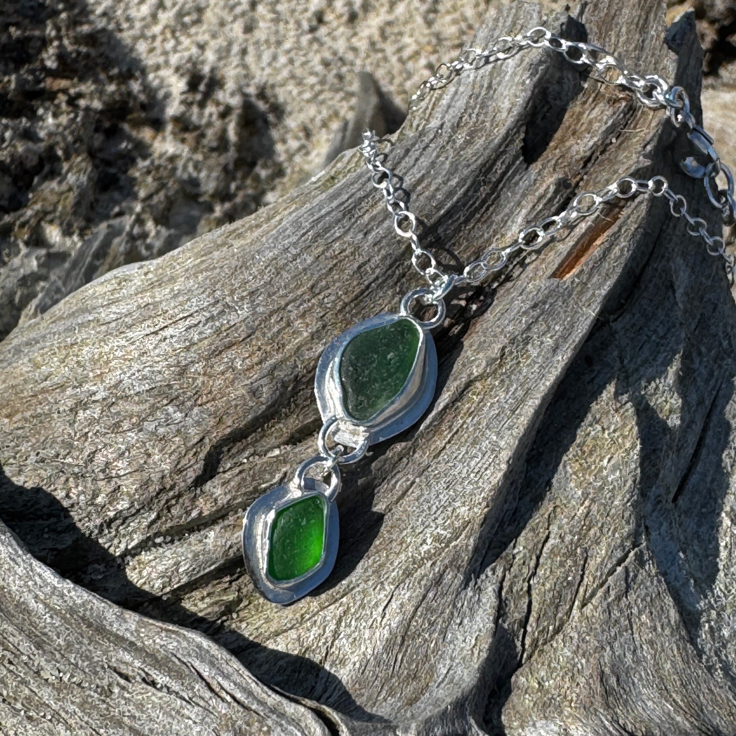 Seaham Green & Kelly Green Sea Glass Necklace