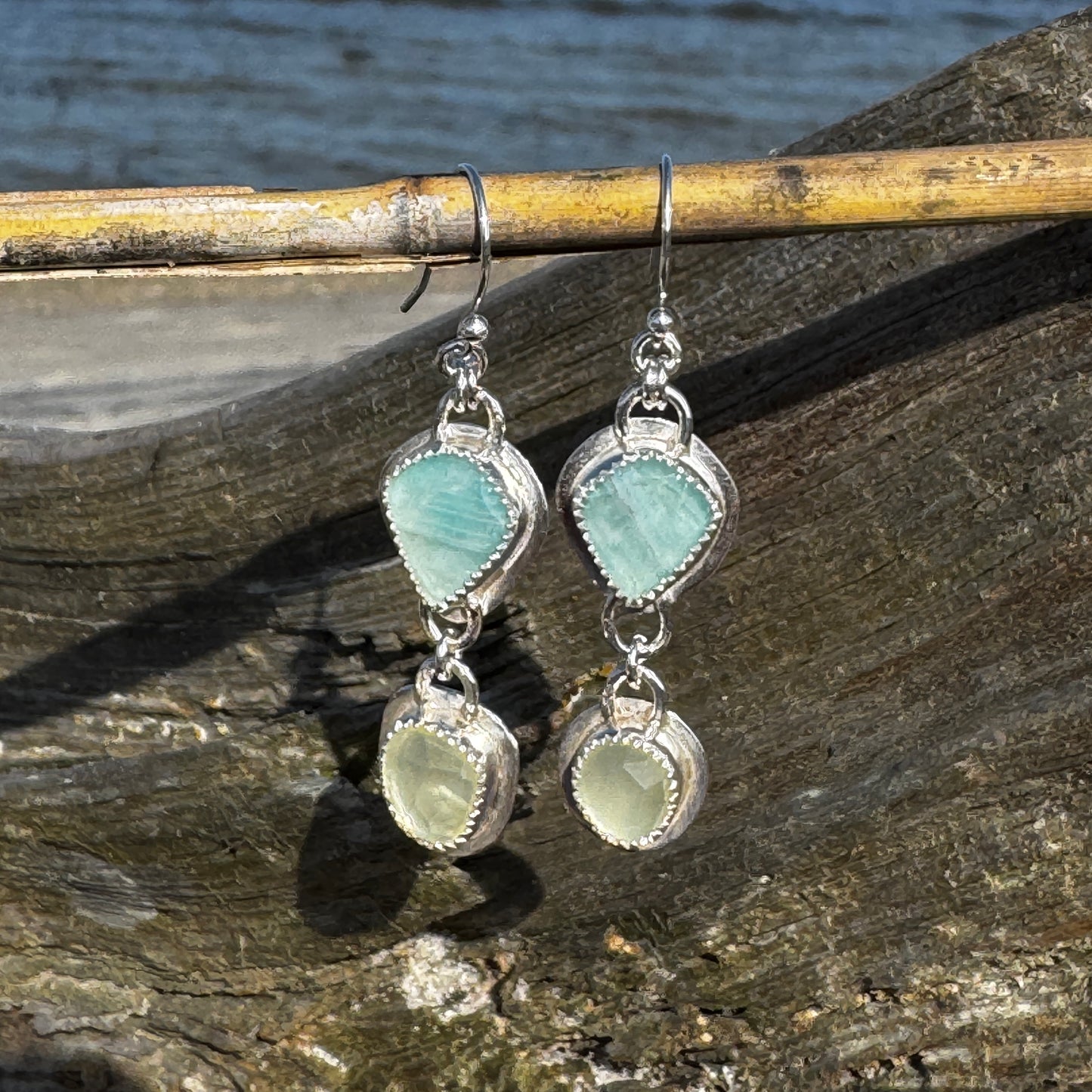 Larimar & Desert Glass Earrings