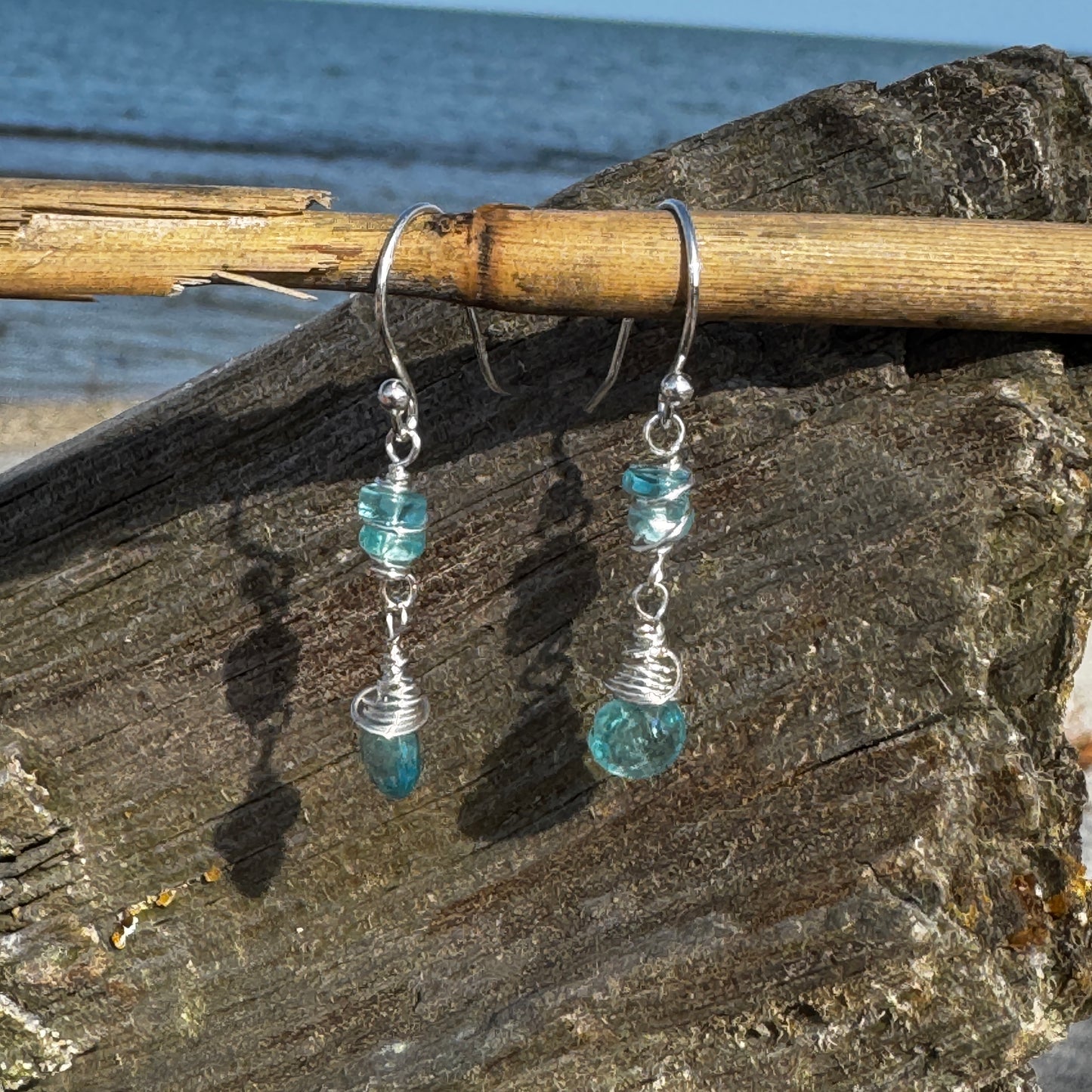 Pariba Blue Apatite Teardrop Earrings