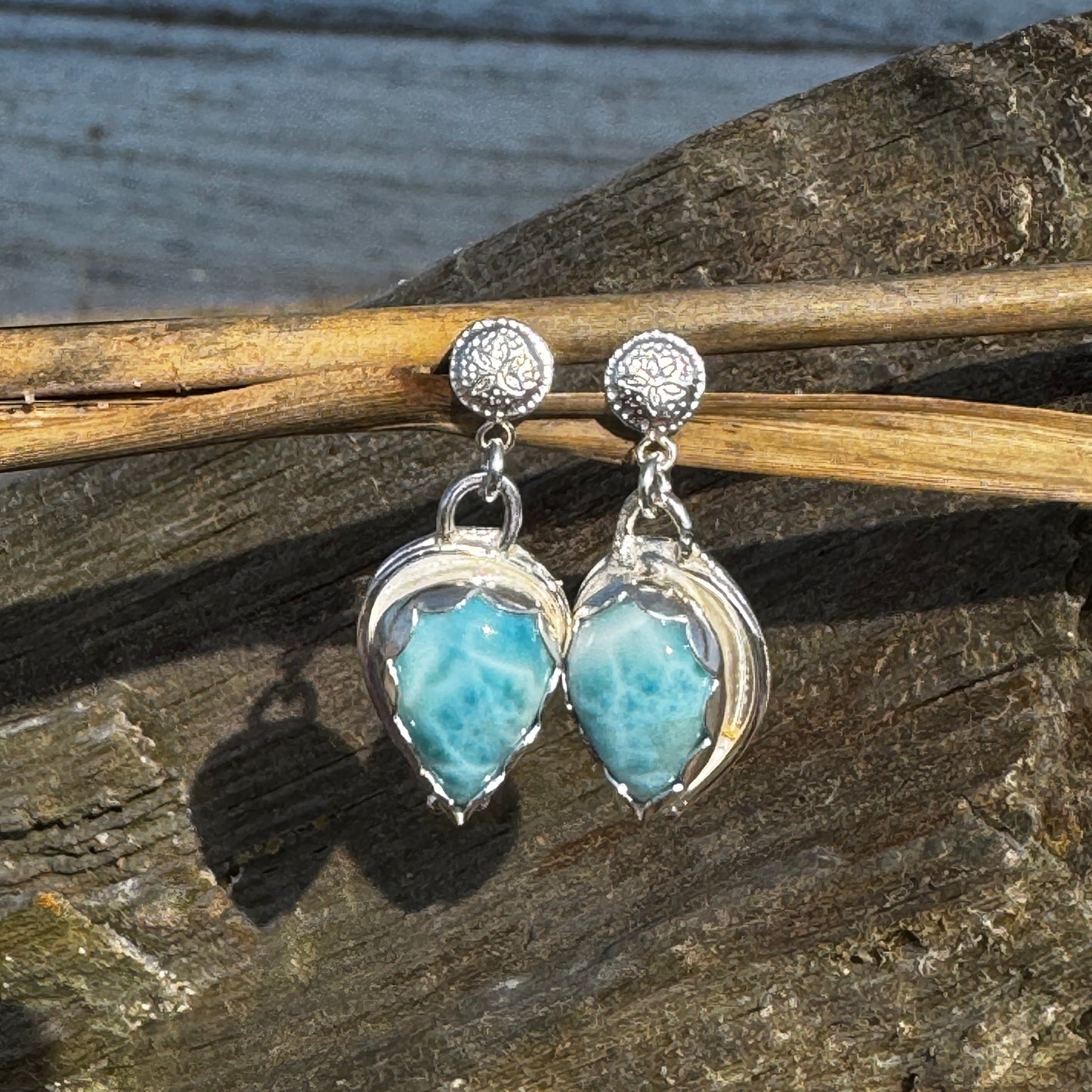 Larimar Teardrop Post Earrings
