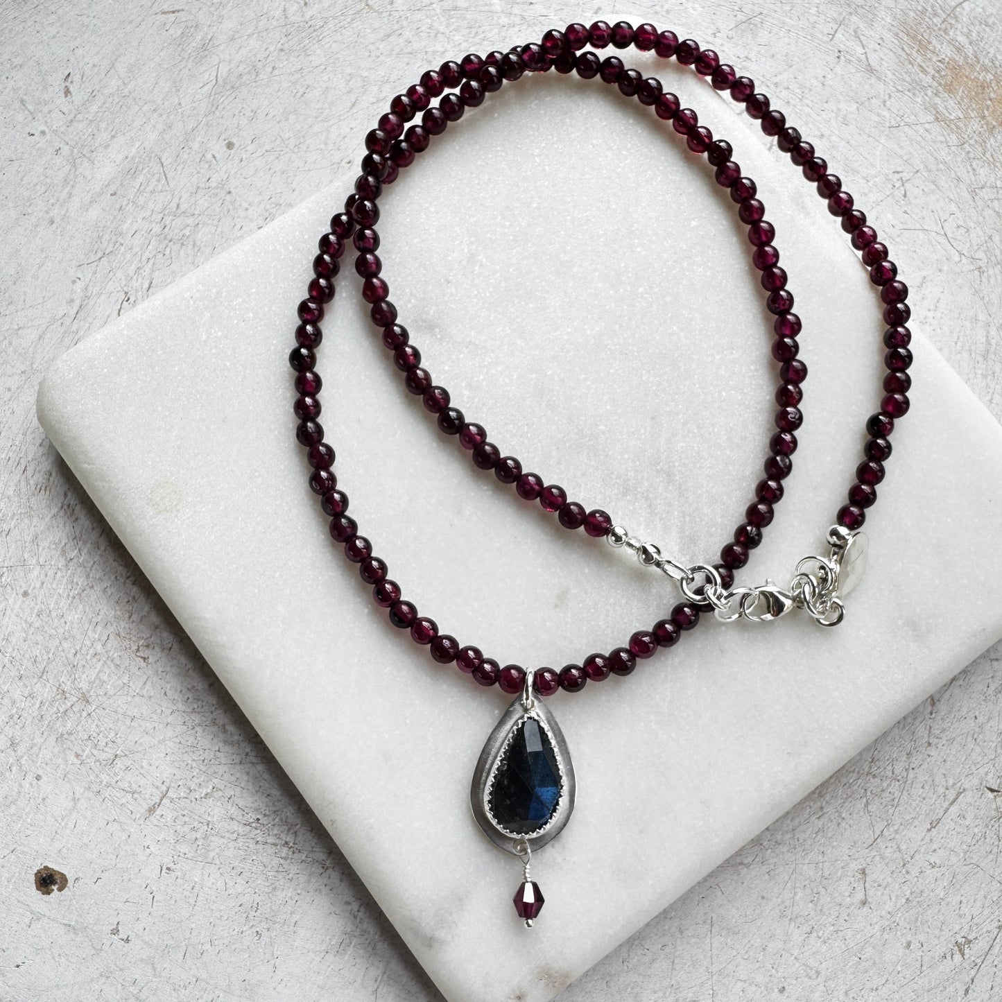 Labradorite and Garnet Necklace