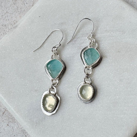 Larimar & Desert Glass Earrings